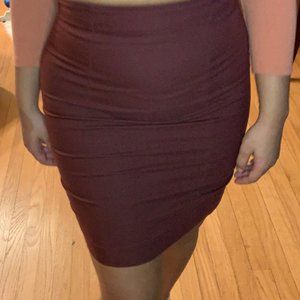 Burgundy Fitted Skirt (Mini)